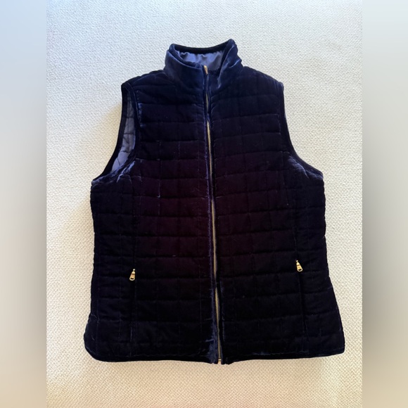 Lauren Ralph Lauren Navy Velvet Vest - Picture 1 of 6